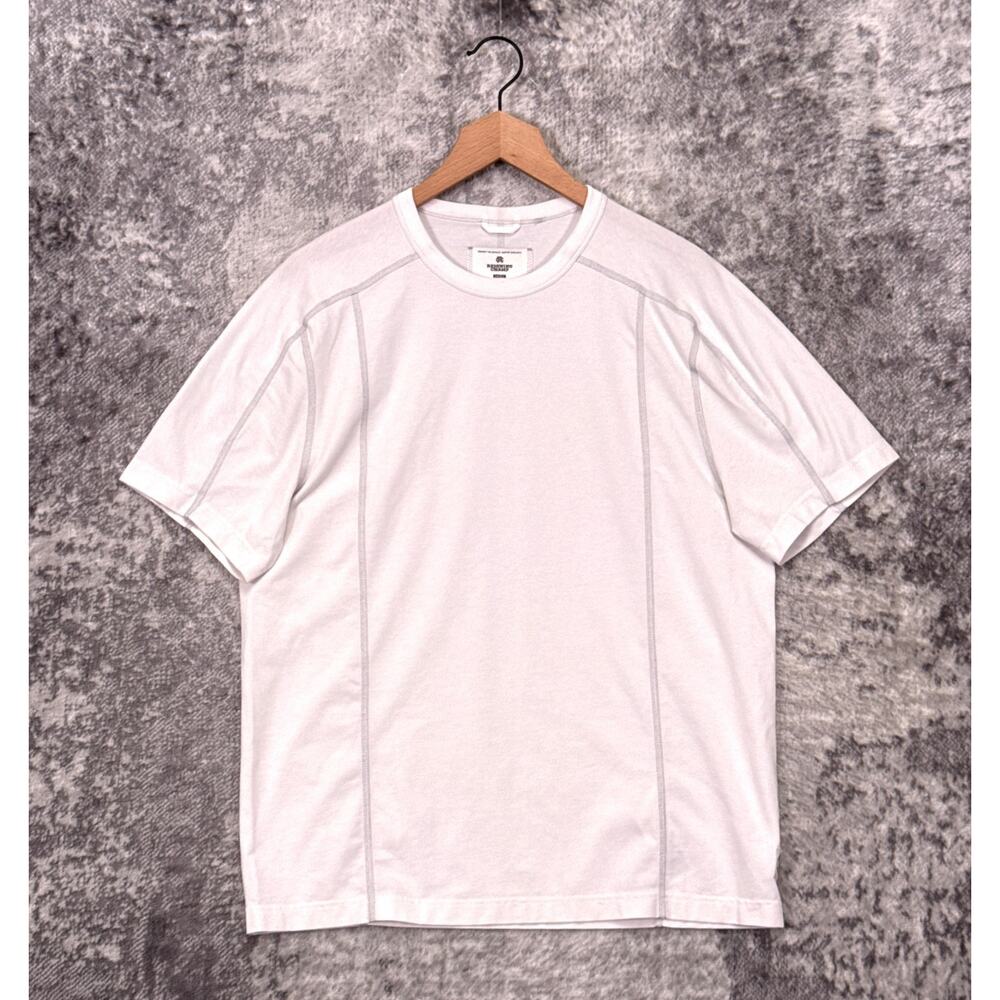 Reigning Champ Shirt Medium Mens White Crewneck Short Sleeve